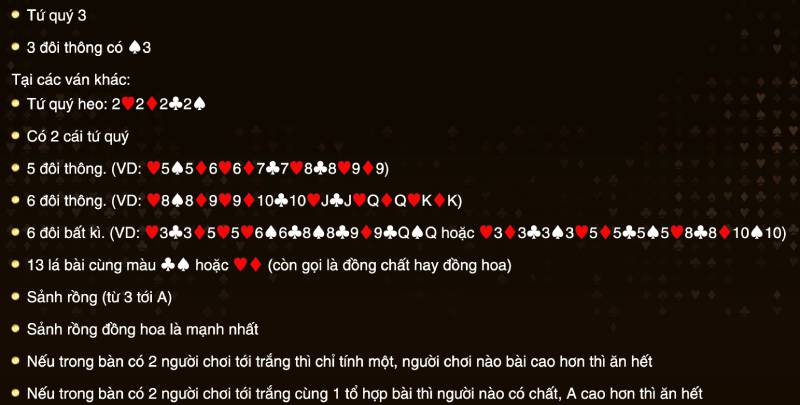 Luật Chơi Tiến Lên Miền Nam Tường Tận, Chi Tiết A-Z 6 Những Trường Hợp Đặc Biệt